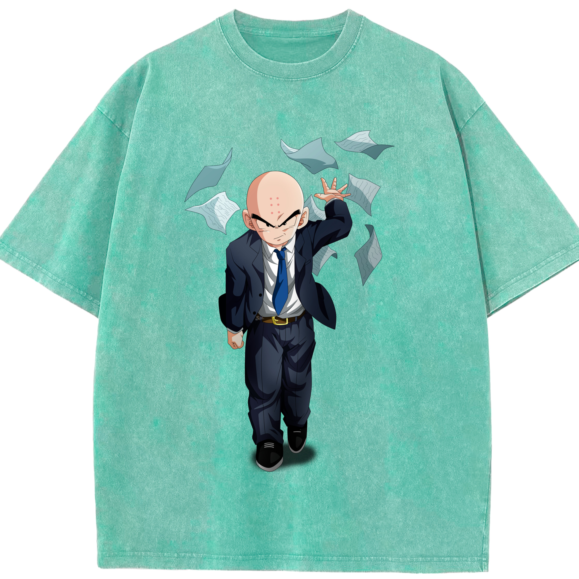 （画像用） ドラゴンボール クリリン DRAGON BALL krillin 綿100% ヴィンテージ風 半袖Tシャツ（フロントプリント）